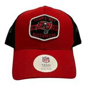 Red/Black Buccaneer - NFL Team Headwear NFL Trucker Style Meshback Snapback Adju